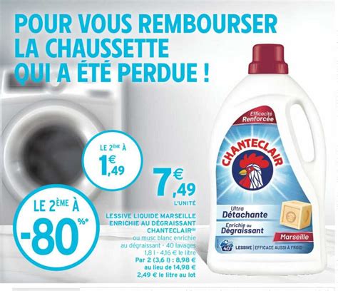 Promo Lessive Liquide Marseille Enrichie Au Dégraissant Chanteclair Ou