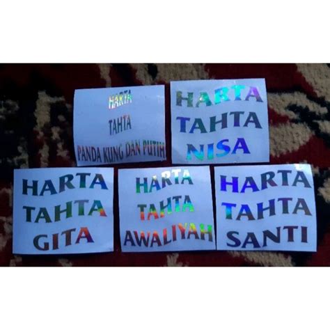 Jual Sticker Harta Tahta Hologram Custom Tulisan Suka Suka Shopee