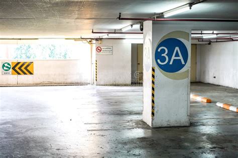 Parking Lot Inside The Building Text On Left Side Means Stock Photo