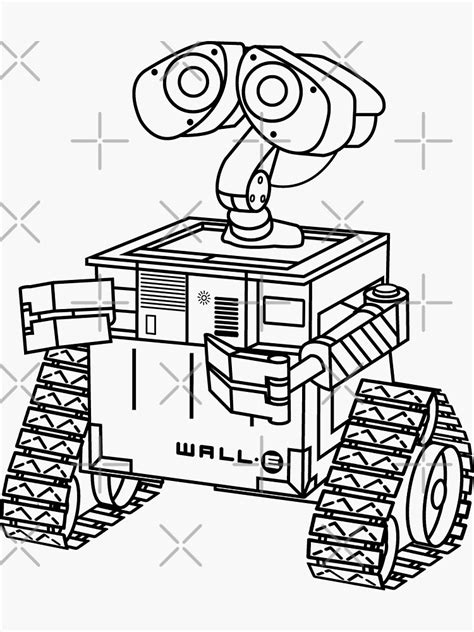 Wall E Black Sticker For Sale By Johnpeace Redbubble