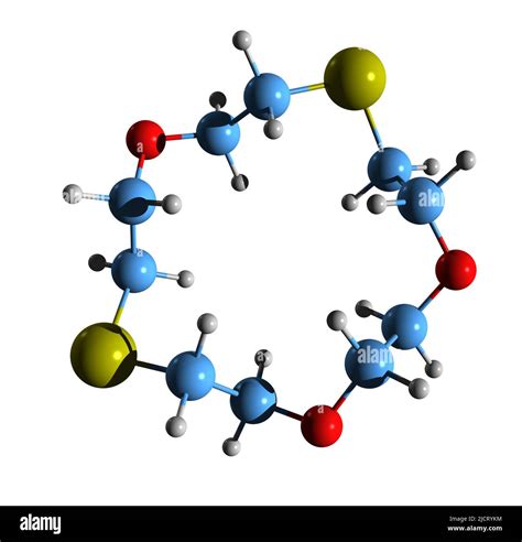 3D image of crownether skeletal formula - molecular chemical structure ...