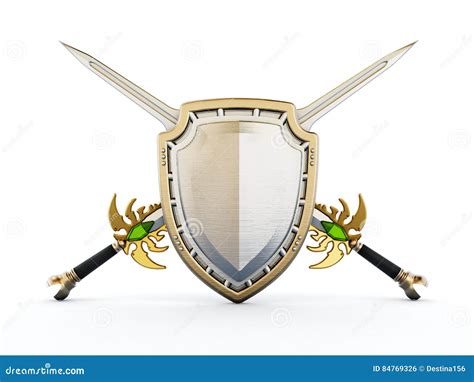 Crossed Swords And Shield Royalty Free Stock Photo