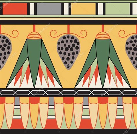 Colorful ancient egyptian ornament, vector illustration, seamless ...