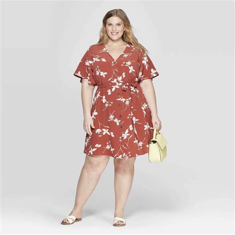 V Neck Floral Print Button Front Dress Best Spring Dresses At Target