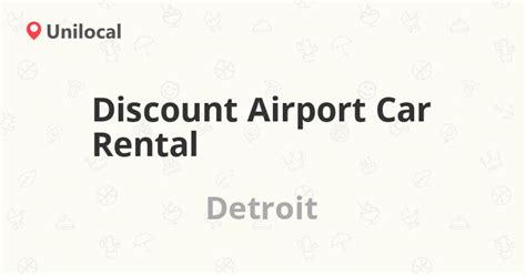 Discount Airport Car Rental – Detroit, 293 Lucas Dr (Reviews, address and phone number)