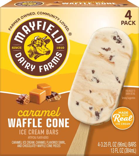 Caramel Waffle Cone Ice Cream Bars Pk Mayfield Dairy Farms