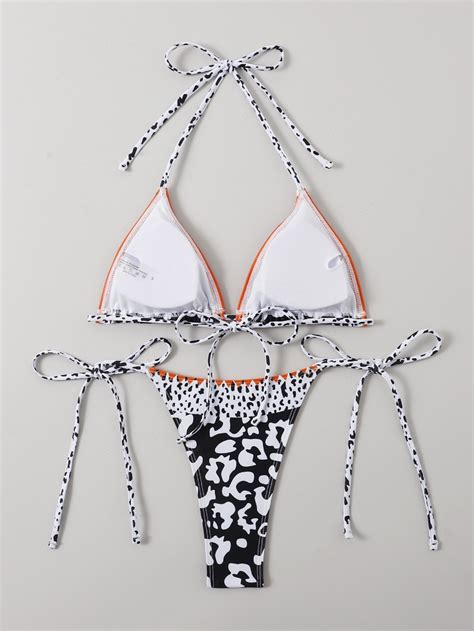 Pasuxi Sexy Triangle Bikini Set String Bikinis Patchwork Swimwear Push