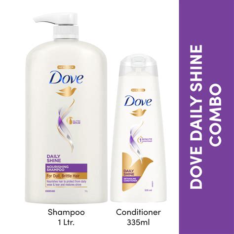 Dove Daily Shine Shampoo 1l And Conditioner 335ml Combo Pack