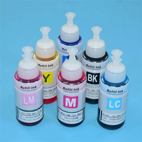 Color Ml Bottle Waterbased Dye Ink Refill Kit For Epson L L