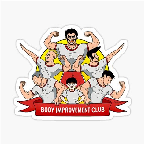 "Mob Psycho 100 Body Improvement Club" Sticker for Sale by Darciearrow | Redbubble