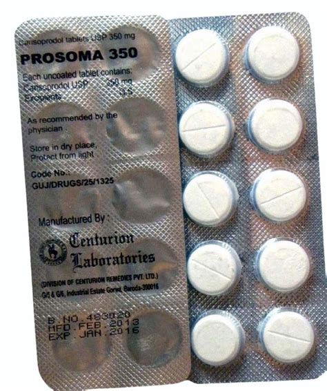 Prosoma Mg Tablets At Rs Stripe Carisoprodol Tablets In