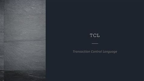 Basis Data Tcl Transaction Control Language Youtube