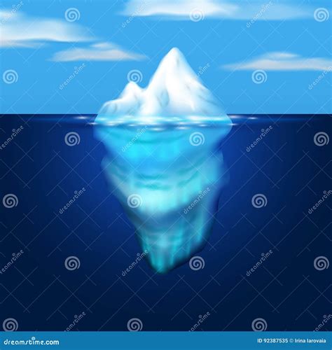 Illustrazione Dell Iceberg Blocco Di Ghiaccio Nel Mare Immagine Di