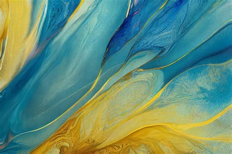 Premium Photo Abstract Fluid Art Painting Texture Blue And Gold Colors