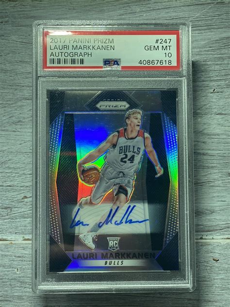 Lauri Markkanen PSA 10 Autograph 2017 18 Panini Silver Prizm Rookie