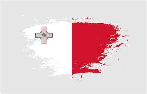 Premium Vector Grunge Brush Stroke With The National Flag Of Malta On A White Isolated Background