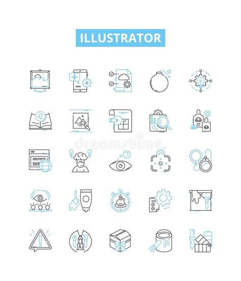 Conjunto De Iconos De Línea Vectorial De Ilustrador Dibujo De Diseño