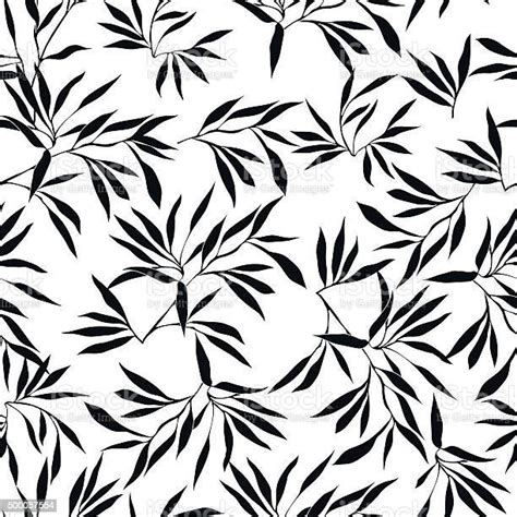 Bamboo Leaf Background Floral Seamless Texture With Leaves Stock