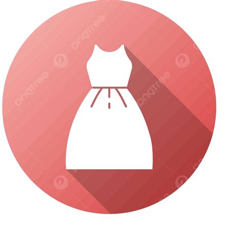 Long Shadow Glyph Icon Of Red Flat Designed Dress Vector Wear Prom