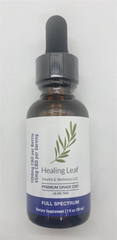 Unflavored Cbd Tincture Full Spectrum 30ml Healing Leaf Health