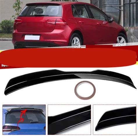 POUR VW GOLF 7 7 5 2014 2019 Spoiler Aileron Becquet De Noir Brillant