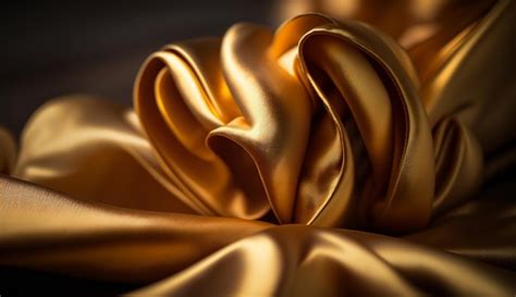 Premium Photo Golden Twisted Fabric With Shallow Depth