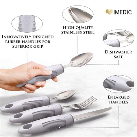 Elderly Aid Cutlery Sets Eating Easy Grip Disabled Utensil Spoon Fork