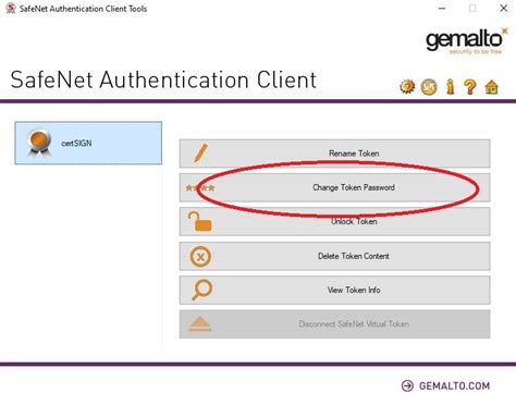 Aladdin. Changing the PIN code on Windows - certSIGN