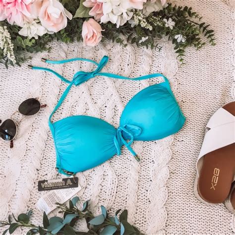 Vitamin A Swim Vitamin A Light Blue Push Up Bikini Top Nwt Medium Poshmark