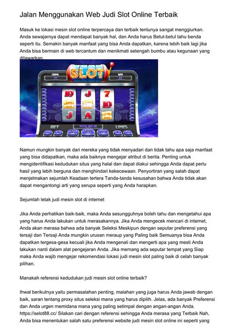 Daya Upaya Memaksa Letak Judi Slot Online Terbaikjgbwz Pdf Pdf Docdroid