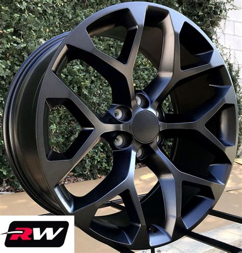 20 Inch Chevy Silverado 1500 Oe Replica Snowflake Wheels Satin Black