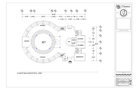 Planos Arquitectónicos Completos Sobre Una Discoteca Con Bar Profesor