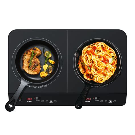 Double Induction Cooktop Burner 1800w 2 Induction Burner With 9 Power