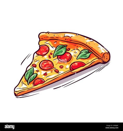 Italian Pizza Pizza Hand Drawn Illustration Vector Doodle Style