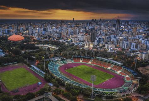 Aerial View Of The Felix Sanchez Olympic Stadium Editorial Image