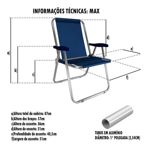 Cadeira Praia Max Alum Nio Oversize Refor Ada At Kg Zaka Frete Gr Tis