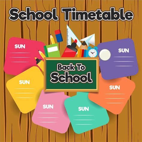 Premium Vector School Timetable Template