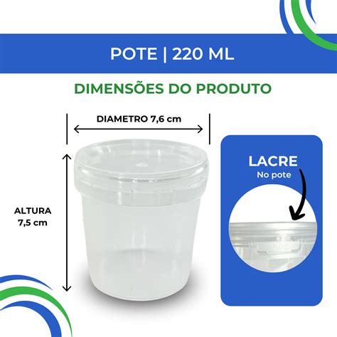 P220 Pote Redondo Com Lacre 220ml 50unidades Promoplast SoluÇÕes E Embalagens