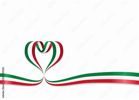 Italian flag heart-shaped ribbon. Vector illustration. Stock Vector | Adobe Stock