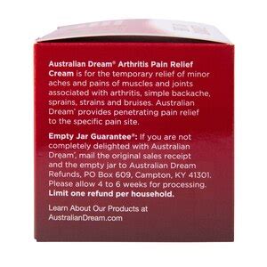 Australian Dream Arthritis Pain Relief Cream Oz Pick Up In Store