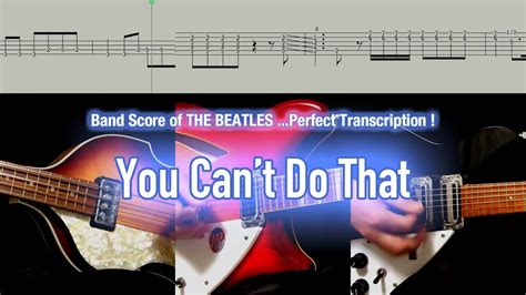 Score TAB You Can T Do That The Beatles Guitar Bass Drums