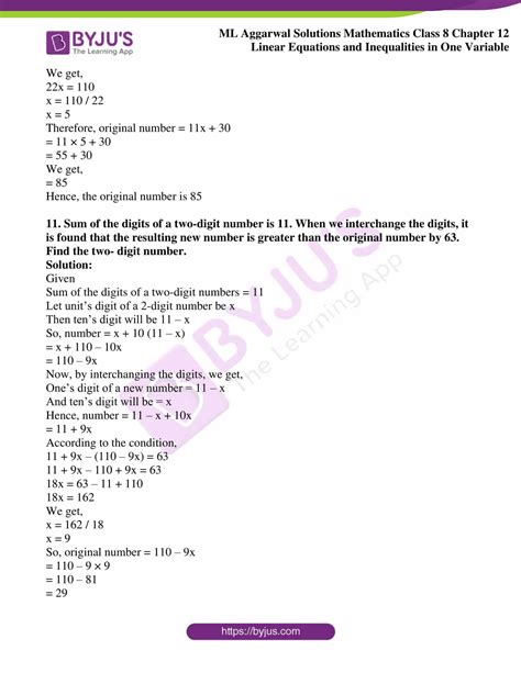 Ml Aggarwal Solutions For Class Maths Chapter Linear Equations And