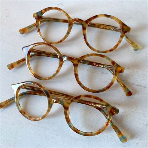 Round Acetate Multi Blonde Tortoise Eyeglass Frames Vintage Etsy