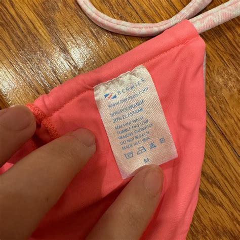 Bermies Pink Swim Bikini Set Triangle Tie Bikini Depop