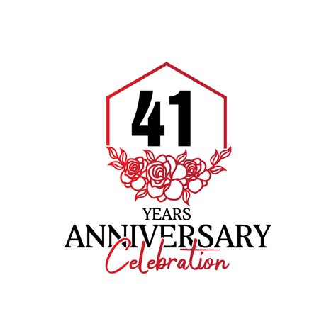 41 Years Anniversary Logo Luxurious Anniversary Vector Design