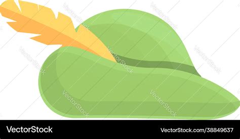 Archer green hat icon cartoon robin hood Vector Image