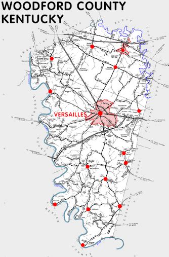 Map of Woodford County, Kentucky | Woodford county, Kentucky, Kentucky ...