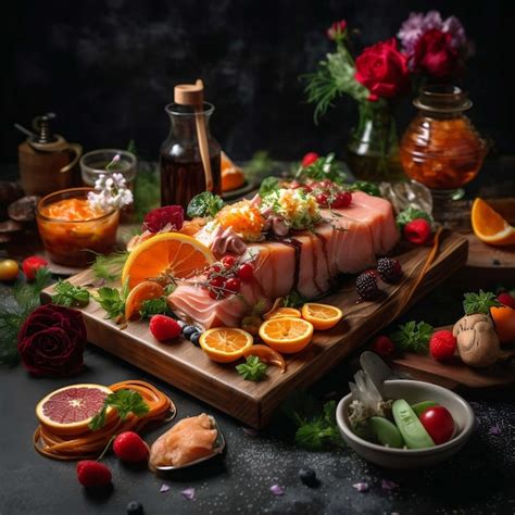 Premium Ai Image Luxurious Food Platter Diversified