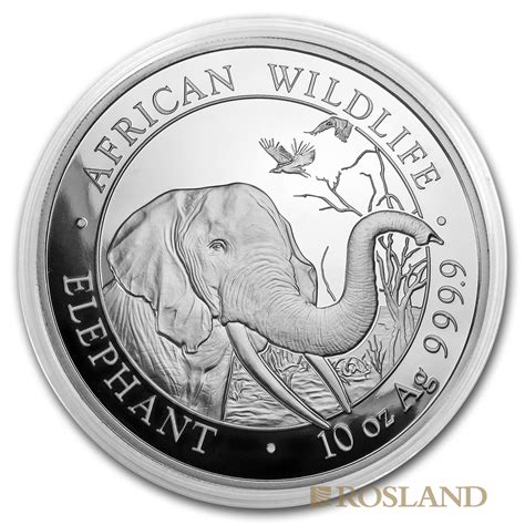 10 Unzen Silbermünze Somalia Elefant 2018