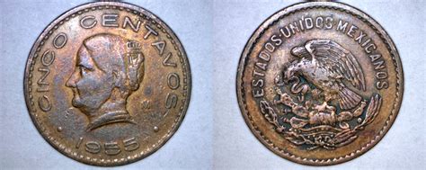 1955 Mexican 5 Centavo World Coin - Mexico